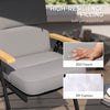 Outdoor Seat Cushion with Back, Outdoor Chair Cushion with Ties and Adjustable Strap, UPF 20+Non-Slip Patio Cushion Replacement for Outdoor Chair, Light Grey