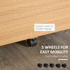2 Drawer File Cabinet with Lock and Keys, Mobile Vertical Filing Cabinet with Wheels and Drawers, Home Office Cabinet, Natural