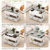 Modern Coffee Table, Lift Top Center Table with Fabric Drawers and Hidden Storage for Living Room, Cement Grey