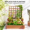 Wooden Elevated Planter Box with Trellis for Climbing Plants, 3 Tier Raised Garden Bed for Garden, Outdoor, Brown