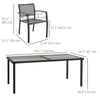 7 Pieces Outdoor Dining Set with 6 Stackable Chairs, Patio Table and Chairs with Plastic Top, Breathable Mesh Seat Back