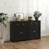 Kitchen Sideboard Cabinet with 2 Drawers, 4 Barn Doors and 2 Adjustable Shelves, Buffet Table for Living Room