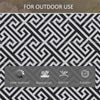 Reversible Outdoor RV Rug, Patio Floor Mat, 6' x 9' Plastic Straw Rug for Backyard, Deck, Beach, Camping, Black & White