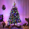 7 Foot Prelit Artificial Christmas Tree with Dual Colour LED Light, Hinged Xmas Tree for Home Office Holiday