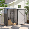 Garden Tool Storage Shed, Small Steel Shed with Lockable Door for Garden & Patio, Galvanized Steel Construction, Dark Gray