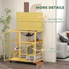 Cat Condo Wooden Indoor Cat House on Wheels with Cat Flap Door Platforms Hammock Openable Top for 2 Cats, Yellow