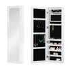 Mirror Jewellery Cabinet Armoire with Full Length Mirror, Wall Mounted Jewellery Organizer, White