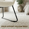 Accent Chair, Sherpa Fleece Armchair with Wide Backrest and Metal Legs, White