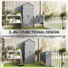 2-in-1 Outdoor Storage Cabinet, Wood Garden Shed with Shelves, Vent Holes, Foot Caps for Backyard, Patio, Lawn
