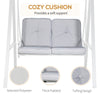 2-Seater Outdoor Porch Swing with Adjustable Canopy, Patio Swing Chair for Garden, Poolside, Backyard, Grey