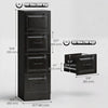 4 Drawer File Cabinet with Lock, Vertical Filing Cabinet with Adjustable Hanging Bars for A4 and Letter Size, Black