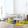 Qaba 4-Piece Set Kids Wood Table Chair Bench with Storage Function Gift for Toddlers