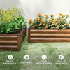 Set of 2 Galvanized Raised Beds for Garden, Outdoor Planter Box for Flowers, Herbs and Vegetables, Dark Brown