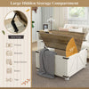 Farmhouse Coffee Table, Square Center Table with Flip-top Lids, Hidden Storage Compartment and Wooden Legs, White