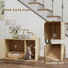 Cat Litter Box Enclosure, Cat Washroom End Side Table with Rattan Door, Scratching Pad, Non-slip Foot Pads, White
