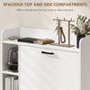 Shoe Cabinet with 2 Flip Drawers, 3 Side Compartments, Adjustable Shelves, 8-12 Pairs for Entryway Hallway, White