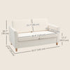 2-Seat Sofa Two-Seater Couch with Armrests and Wood Legs for Living Room, Bedroom