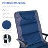 Folding Rocking Chair Set of 2 Padded Rockers with Armrest, Navy Blue