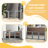 Freestanding Pet Gate, Folding Dog Gate with 2 Support Feet, 24