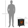Freestanding Electric Fireplace Stove Heater with Realistic Flame Effect, Overheat Protection, 750W/1500W