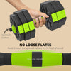 Soozier 6-in-1 Adjustable Dumbbell Set, Used as Kettlebell, Barbell, Dumbbell, Push-Up Stand, 66lbs Free Weights Set, Green