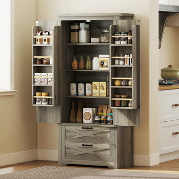 Farmhouse Kitchen Pantry Storage Cabinet, 64