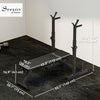 Soozier Adjustable Weight Bench, Foldable Bench Press with Barbell Rack and Dip Station for Home Gym, Strength Training Multiuse Workout Bench, Black
