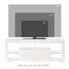 TV Stand for 55-Inch TVs, High Gloss TV Bench with LED Lights, Remote Control, Storage Drawer and Shelves, Entertainment Unit for Living Room, Bedroom, White