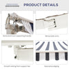 8' x 7' Retractable Awning, Patio Awnings, Sunshade Shelter with 280 g/m² UV & Water-Resistant Fabric and Aluminum Frame for Deck, Balcony, Yard