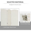 6ft Folding Room Divider, 3 Panel Wall Partition with Wooden Frame for Bedroom, Home Office, White
