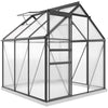 6' x 12' x 6.5' Walk-in Greenhouse, Polycarbonate Greenhouse with Adjustable Roof Vent, Base, Sliding Door, Grey
