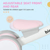 Qaba Toddler Balance Bike for 12–36 Months with Adjustable Seat, Removable Basket, 4 Silent Wheels, Pink