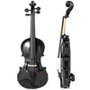 4/4 Full Size Violin, Wood Acoustic Violin Set for Beginners, Adults, with Case, Rosin, Shoulder Rest, Black