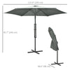10ft Cantilever Patio Umbrella Offset Parasol with Crank Handle, Cross Base for Garden, Deck, Dark Grey