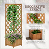 Raised Garden Bed Wood Planter with Trellis for Vine Climbing, 16