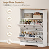 Shoe Cabinet with 2 Flip Drawers, Narrow Shoe Storage Cabinet, White