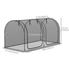 8' x 4' Crop Cage, Garden Plant Protector, with 2 Zippered Doors and 6 Ground Stakes, for Garden, Yard, Lawn, Black
