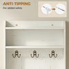 Modern Hall Tree with Shoe Storage Bench, Coat Rack and Shelves, White