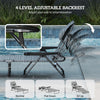 Folding Lounge Chair w/ Reclining Back, Mixed Grey