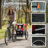 Qaba Bike Trailer for Kids, Baby Bicycle Trailer with 5-Point Harness, 16