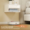 Floating Bedside Tables Set of 2, Wall-Mounted Nightstand, High Gloss Black
