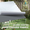 Large Metal Chicken Run with Waterproof & UV-Resistant Cover, Feeding Door, Hanging Feeder, Perch for 6-8 Chickens