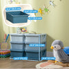 Qaba 3 Tier Kids Toy Organizer and Storage Bins with 6 Plastic Drawers, Blue