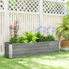 6' x 1.5' x 1.3' Galvanized Raised Garden Bed, Elevated Large Metal Planter Box w/ Install Gloves, Light Grey