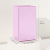 Compact Refrigerator, Mini Fridge with Freezer, Adjustable Shelf, Mechanical Thermostat and Reversible Door, Pink