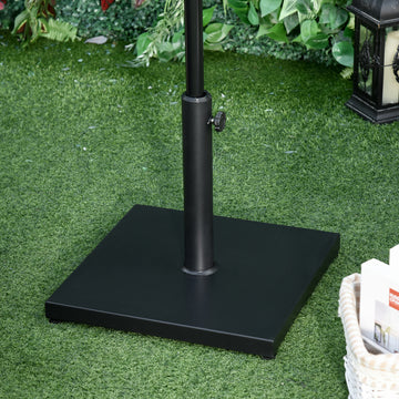 40 lbs Steel Square Umbrella Base Stand w/ Adjustable Knob Parasol Stand Garden Patio Outdoor Home, Black