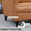 Modern Accent Chair, Leathaire Armchair with Turned Legs and Wide Seat, Comfy Chair for Living Room