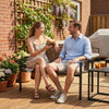 Outdoor Garden Bench, 44 in Metal Patio Garden Park Bench with Breathable Mesh Fabric, 484 lb Load Capacity, Dark Brown