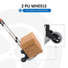 6-Wheels Stair Climber Trolley Cart, Hand Truck and Dolly, Foldable Steel Load Cart, 264lbs Capacity, Black and Red, Silver