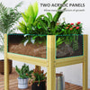 Wooden Raised Garden Bed with Acrylic Panels, Raised Planter Box with Drainage Holes, 29.5